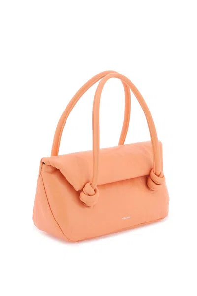 Shop Jil Sander Patent Leather Small Shoulder Bag In Rosa
