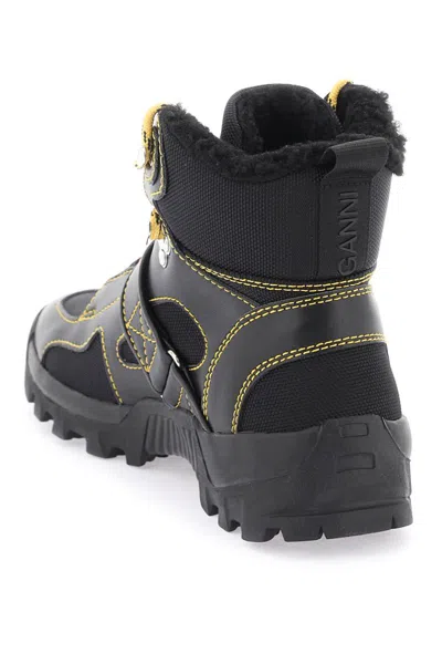 Shop Ganni Performance Hiking Ankle Boots In Nero