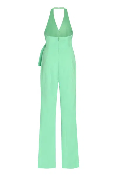 Shop Pinko Crepe Jumpsuit In Green