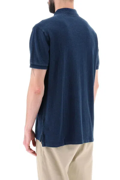 Shop Polo Ralph Lauren Pique Cotton Polo Shirt In Blu