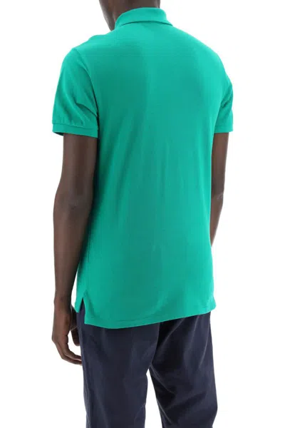 Shop Polo Ralph Lauren Pique Cotton Polo Shirt In Verde