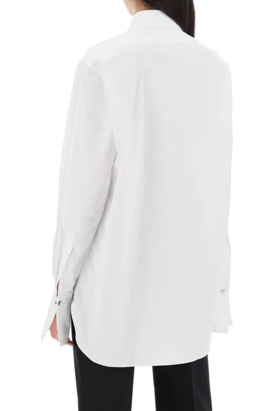 Shop Jil Sander Pleated Bib Shirt With In Bianco