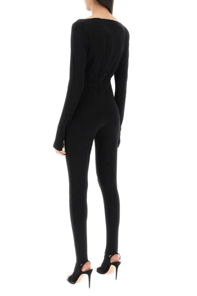 Shop Norma Kamali Poly Lycra Catsuit In Nero