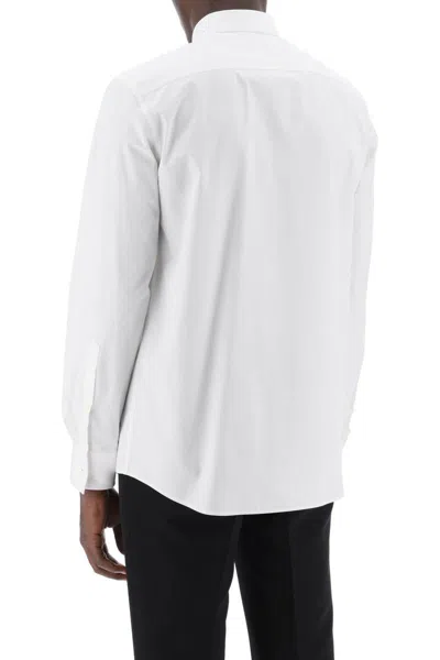 Shop Valentino Poplin Shirt With Flower Patch Detail In Bianco