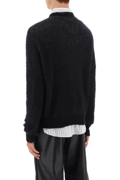 Shop Amiri Premier Record Brushed-yarn Sweater In Bianco