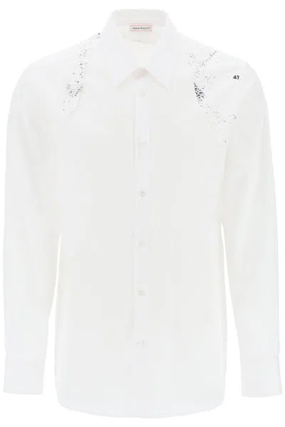 Shop Alexander Mcqueen Printed Harness Shirt In Bianco