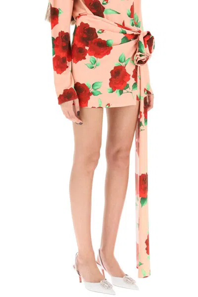 Shop Magda Butrym Printed Jersey Mini Skirt In Rosa