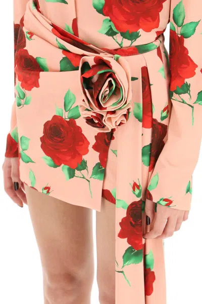 Shop Magda Butrym Printed Jersey Mini Skirt In Rosa