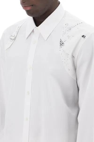 Shop Alexander Mcqueen Printed Harness Shirt In Bianco