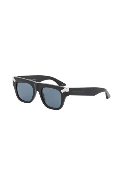 Shop Alexander Mcqueen Punk Rivet Mask Sunglasses In Nero