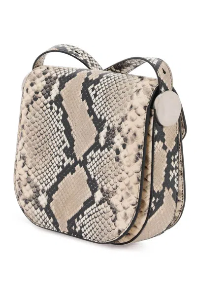 Shop Jil Sander Python Leather Coin Shoulder Bag With Textured Finish In Nero