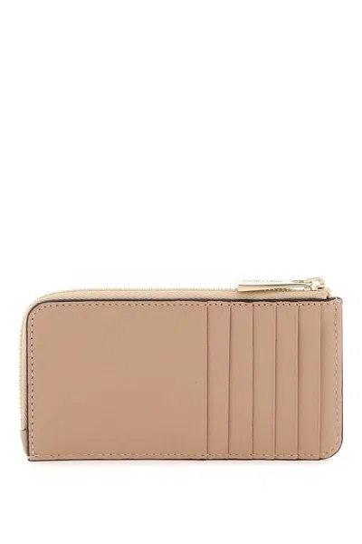 Shop Jimmy Choo Quilted Nappa Leather Zipped Cardholder In Rosa