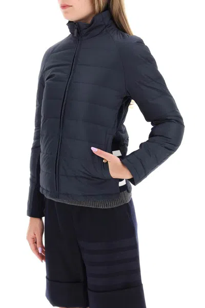 Shop Thom Browne Quilted Puffer Jacket With 4-bar Insert In Blu