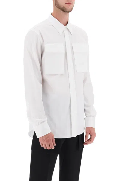 Shop Alexander Mcqueen Regular Shirt In Poplin In Bianco