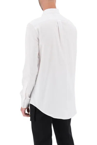 Shop Alexander Mcqueen Regular Shirt In Poplin In Bianco
