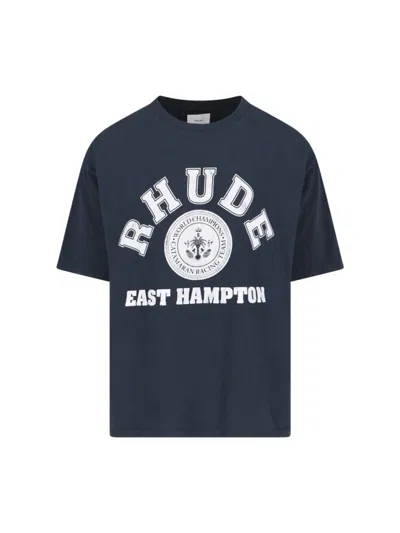 Shop Rhude T-shirts And Polos In Blue