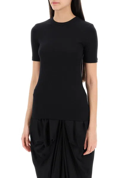 Shop Totême Ribbed Jersey T-shirt For A In Nero