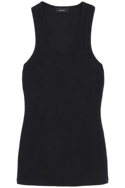 Shop Wardrobe.nyc Ribbed Sleeveless Top With In Nero