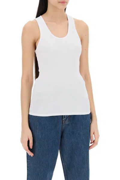 Shop Wardrobe.nyc Ribbed Sleeveless Top With In Bianco
