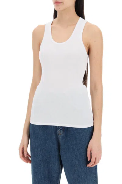 Shop Wardrobe.nyc Ribbed Sleeveless Top With In Bianco