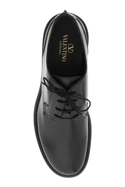 Shop Valentino Rockstud Essential Derby Shoes In Nero