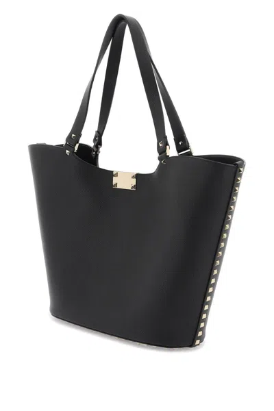 Shop Valentino Rockstud Tote Bag In Nero