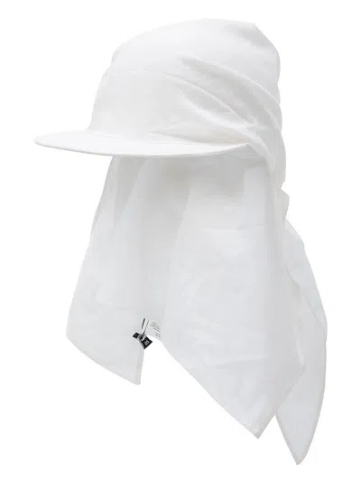 Shop Ruslan Baginskiy Linen Hat With Brim And Neck Flap In White