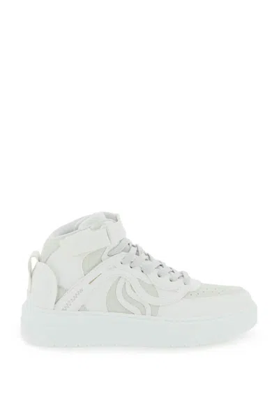 Shop Stella Mccartney S-wave High Top Sneakers In Bianco