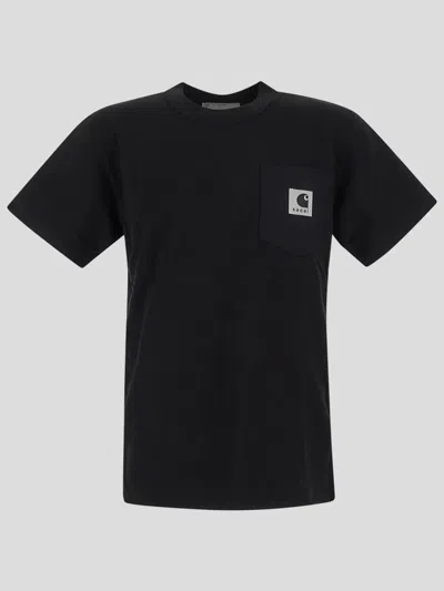 Shop Sacai X Carhartt Wip T-shirts And Polos In Black