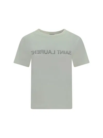 Shop Saint Laurent T-shirts In Naturel/noir