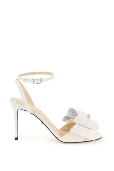 Shop Mach E Mach Satin Le Cadeau Sandals With Double Bow In Bianco