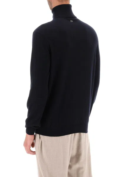Shop Agnona Seamless Cashmere Turtleneck Sweater In Blu