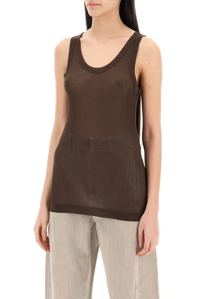 Shop Lemaire Seamless Sleeveless Top In Marrone