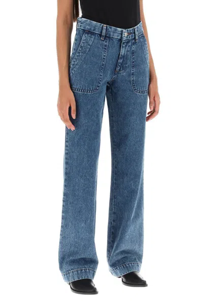 Shop Apc Seaside Wide Leg Jeans In Blu