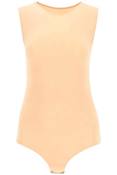 Shop Maison Margiela Second Skin Sleeveless Lycra Bodysuit In Beige