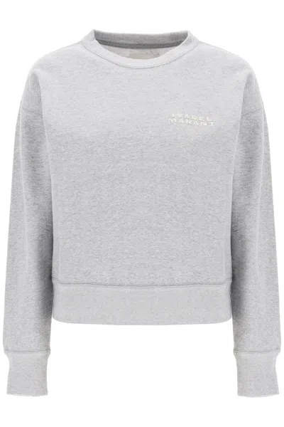 Shop Isabel Marant Shad Sweatshirt With Logo Embroidery In Grigio