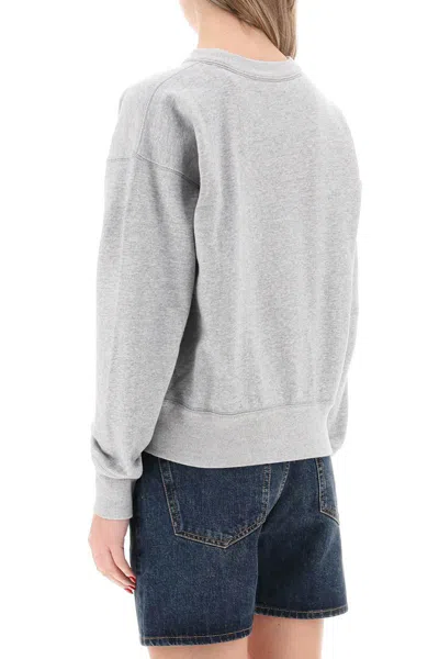 Shop Isabel Marant Shad Sweatshirt With Logo Embroidery In Grigio