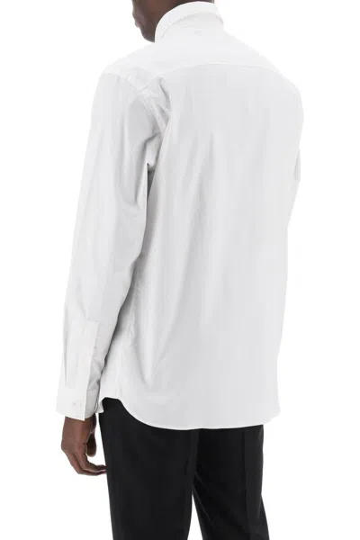 Shop Burberry Sherfield Shirt In Stretch Cotton In Bianco