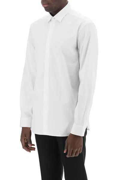 Shop Burberry Sherfield Shirt In Stretch Cotton In Bianco