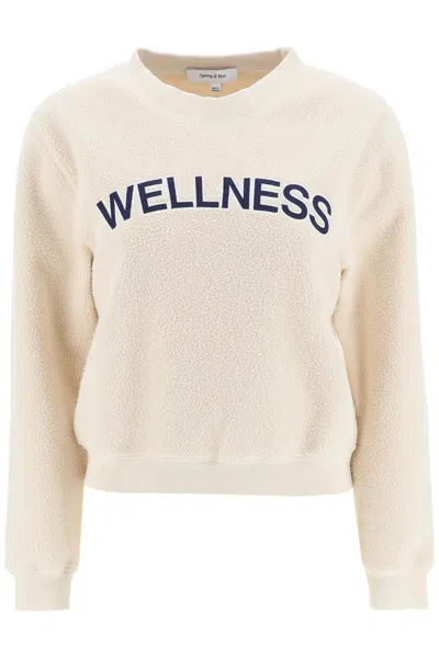 Shop Sporty And Rich Sherpa Fleece Crew-neck Sweatshirt In Bianco