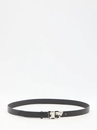 Shop Burberry Shield Split Belt In Black