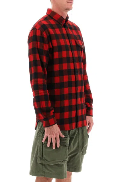 Shop Dsquared2 Shirt With Check Motif And Back Logo In Nero