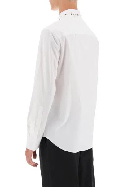 Shop Valentino Shirt With Rockstud Untitled Studs In Bianco
