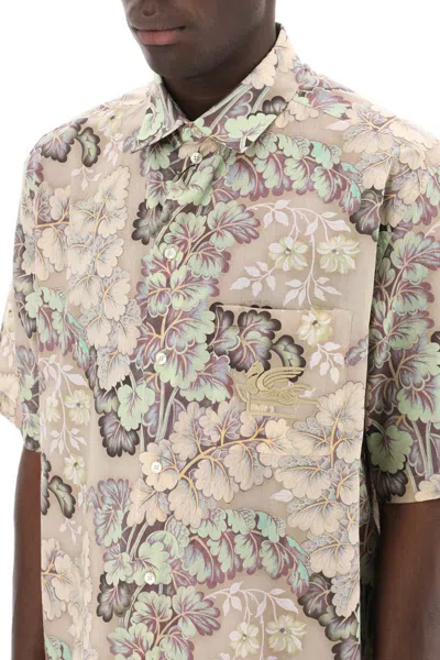 Shop Etro Short-sleeved Floral Shirt In Neutro