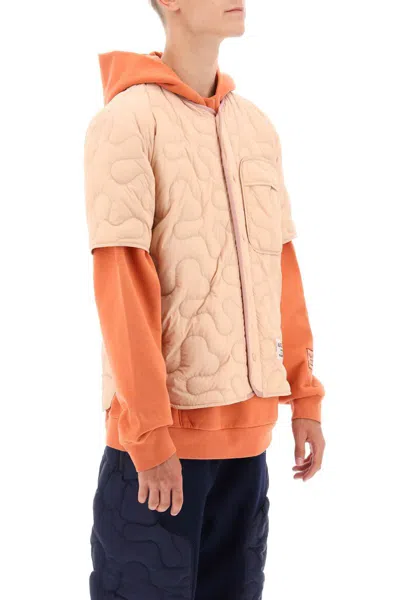 Shop Moncler Genius Short-sleeved Quilted Jacket In Rosa