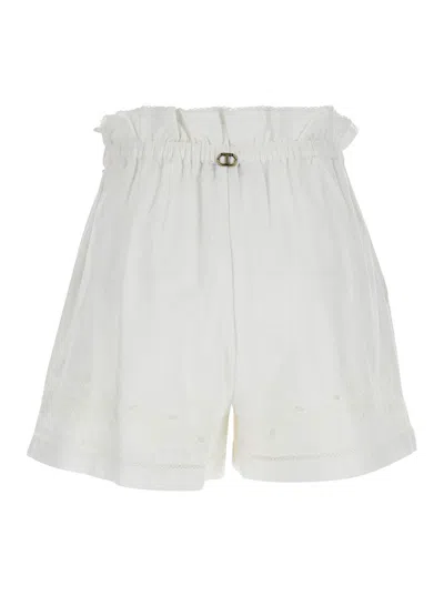 Shop Twinset Shorts In White