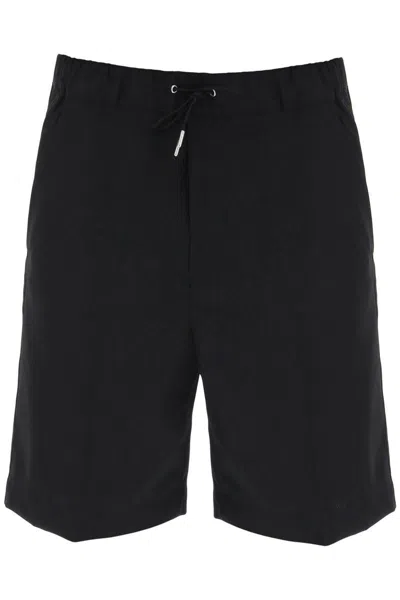 Shop Oamc Shorts With Elasticated Waistband In Nero