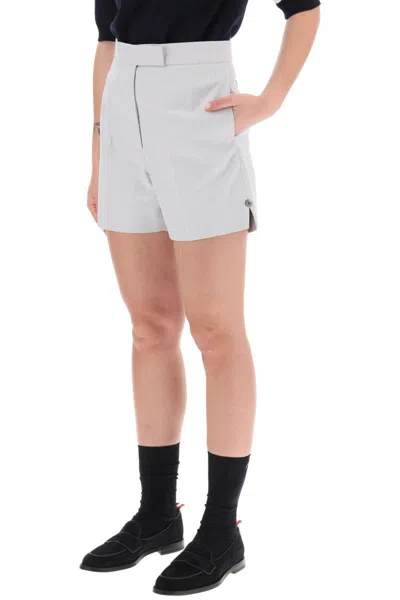 Shop Thom Browne Shorts With Pincord Motif In Bianco