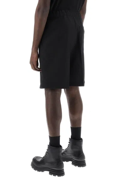 Shop Oamc Shorts With Elasticated Waistband In Nero