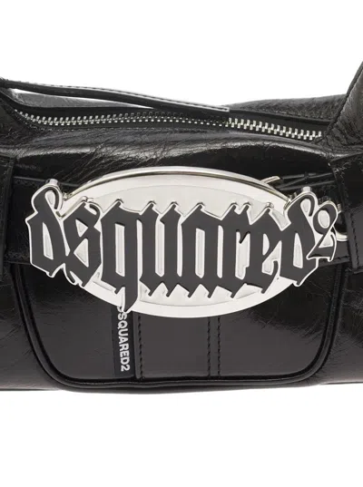 Shop Dsquared2 'gothic' Black Crossbody Bag With Belt  In Leather Woman